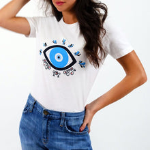 Load image into Gallery viewer, Genuinely Nazar: White Graphic Tees - Designberries