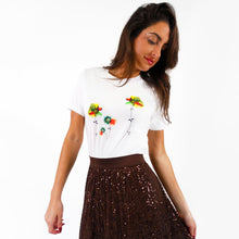 Load image into Gallery viewer, Eastern. Tropical. Blooms: White Graphic Tees by LaraMari - Designberries