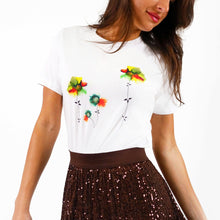 Load image into Gallery viewer, Eastern. Tropical. Blooms: White Graphic Tees by LaraMari - Designberries