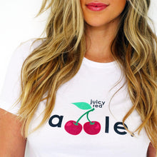 Load image into Gallery viewer, A Juicy. Red. Apple: White Graphic Tees - Designberries
