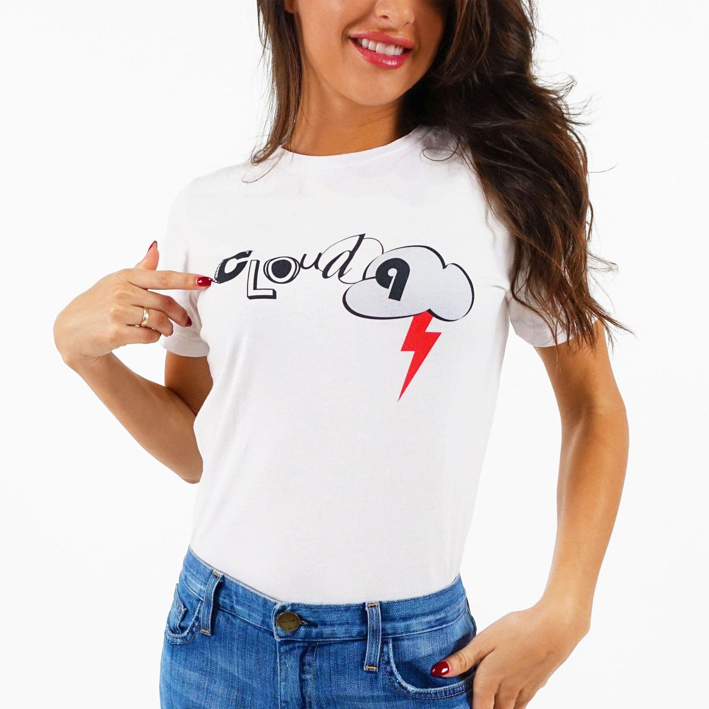 On Cloud 9: White Graphic Tees - Designberries